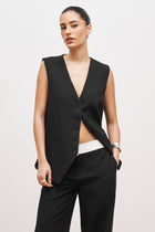 Oversized Waistcoat - Black