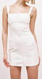 Square Neck Mini Dress - Ivory