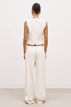 Draped Mid Rise Trousers - Cream