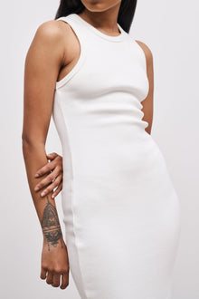 Heavy Ribbed Racer Maxi Dress - Ivory