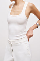 Ribbed Scoop Neck Vest - Ivory