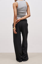 Draped Mid Rise Trousers - Black