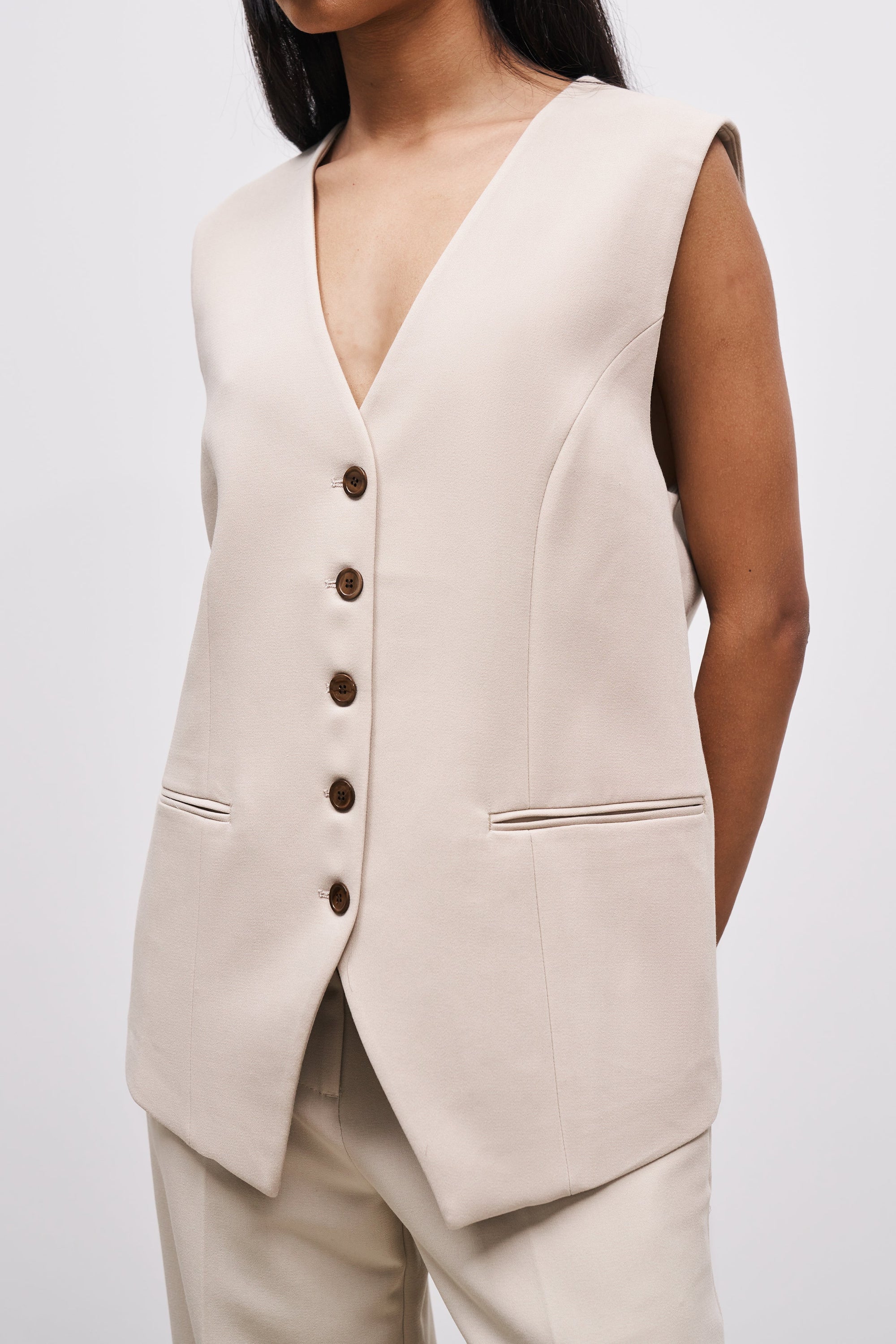 Oversized Waistcoat - Sand