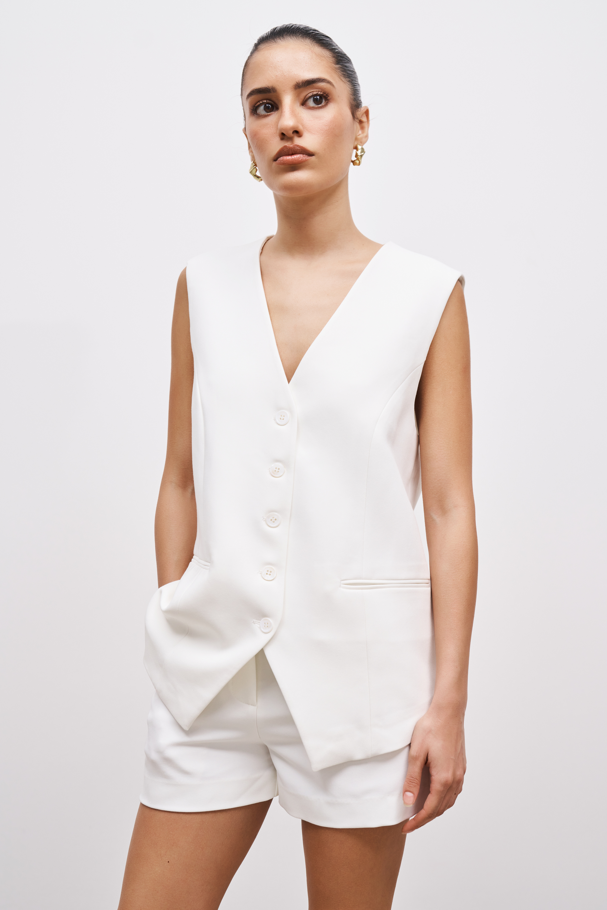 Oversized Waistcoat - Ivory