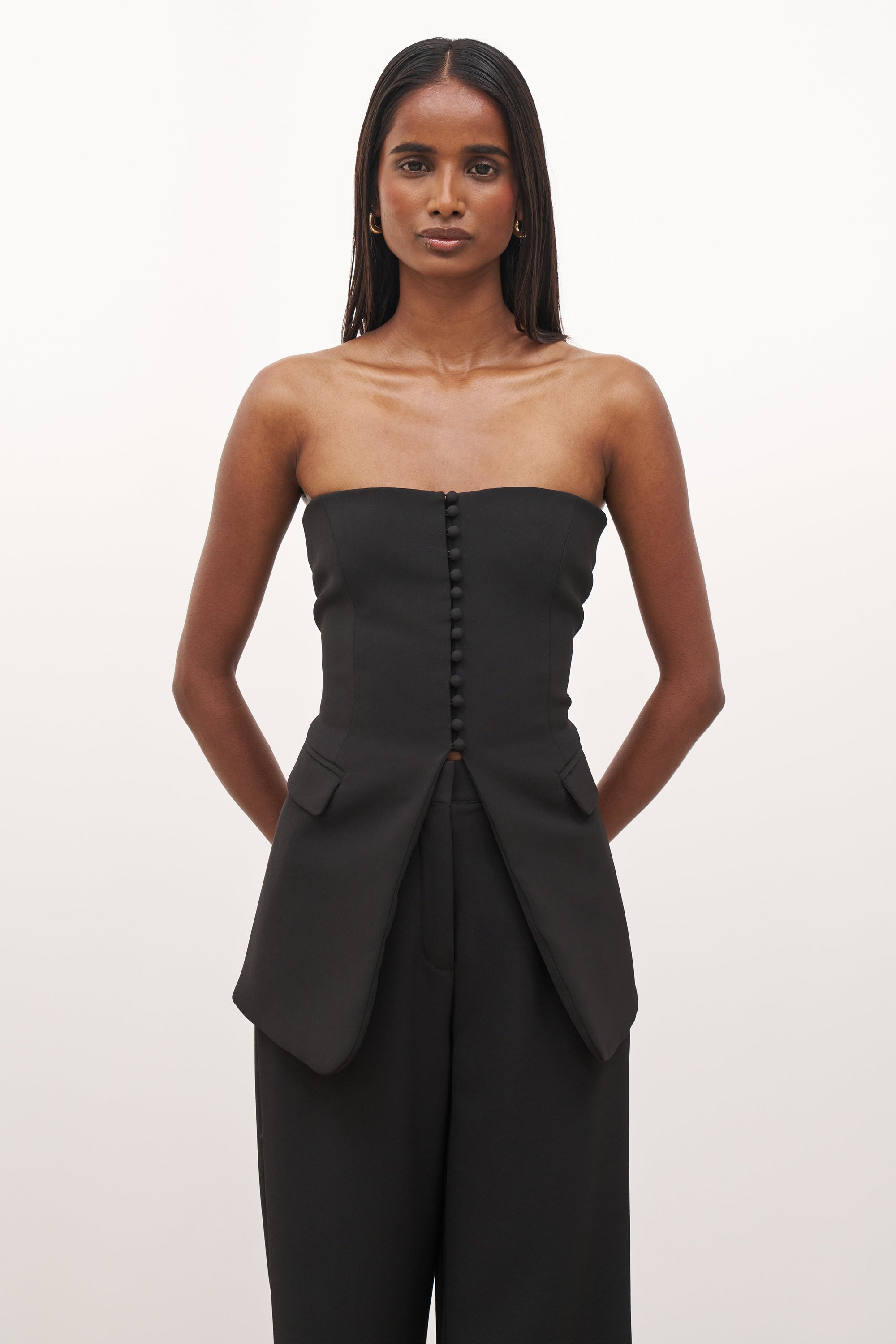 Strapless Peplum Bodice - Black