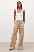 Formal Straight Leg Trousers - Oak