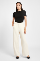 Effortless Wide Leg Trousers - Cream