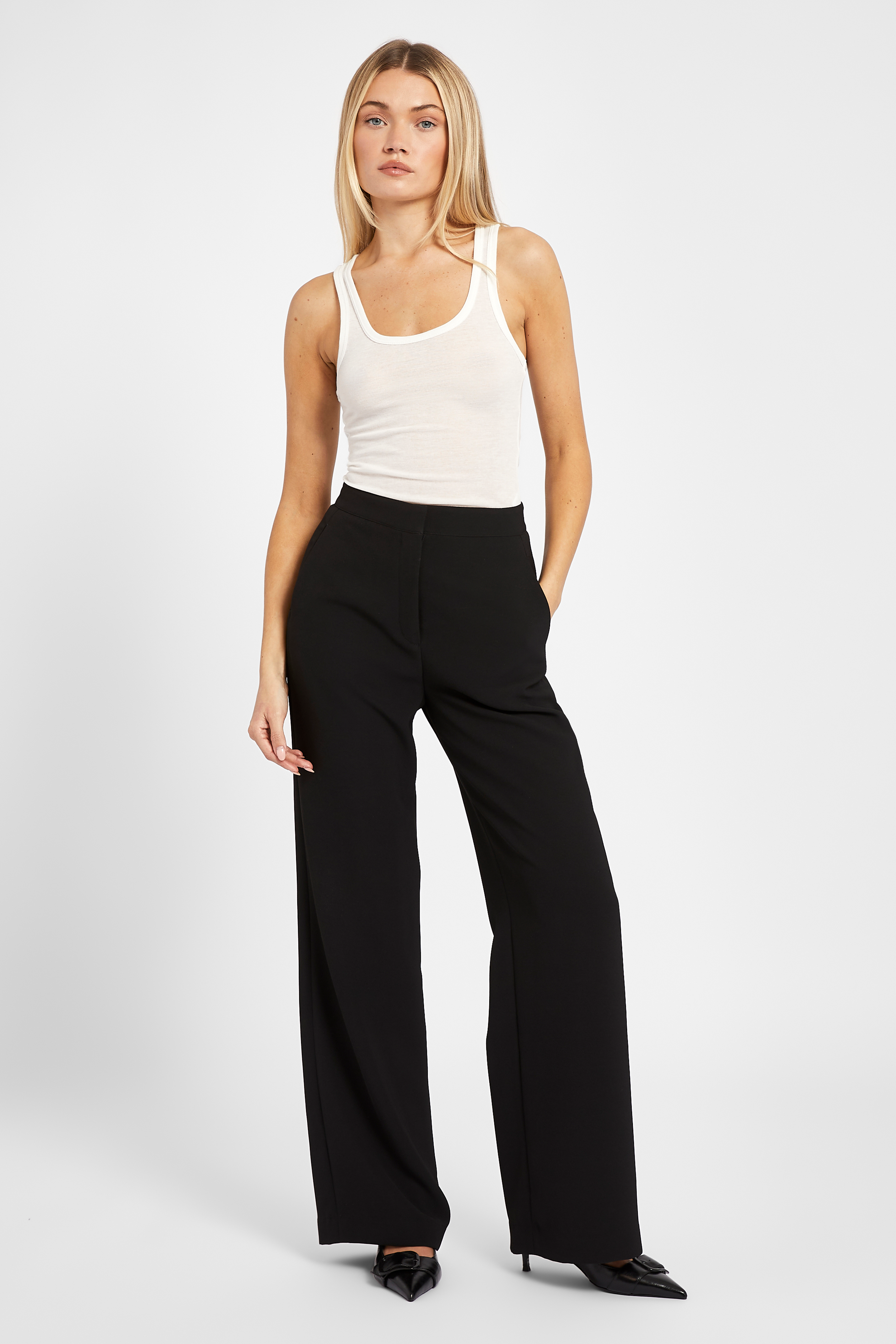 Effortless Wide Leg Trousers - Black