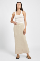 Tailored Seam Detail Maxi Skirt - Sand