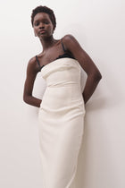 Tailored Bustier Maxi Dress - Cream/Black