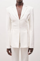 Hook & Eye Hourglass Blazer - White