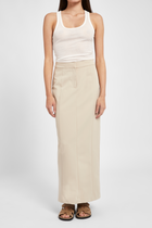 Tailored Seam Detail Maxi Skirt - Sand