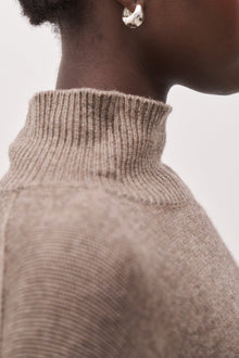 Relaxed High Neck Cashmere Blend Jumper - Cedar