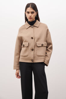 Double Faced Wool Masculine Jacket - Camel