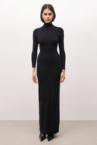 Fine Knit Maxi Dress - Black