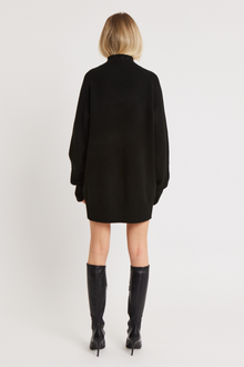 High neck black jumper dress online