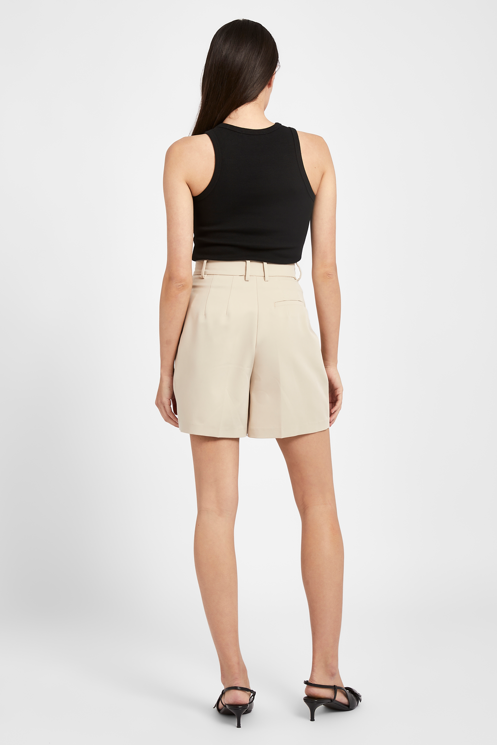 High Waisted Dad Shorts Sand BOA