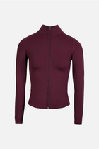 Base Sculpting Zip Up Jacket - Merlot