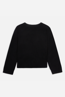 Crew Neck Cashmere Blend Jumper - Black