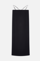 Tailored Maxi Skirt With Strap Detail - Black