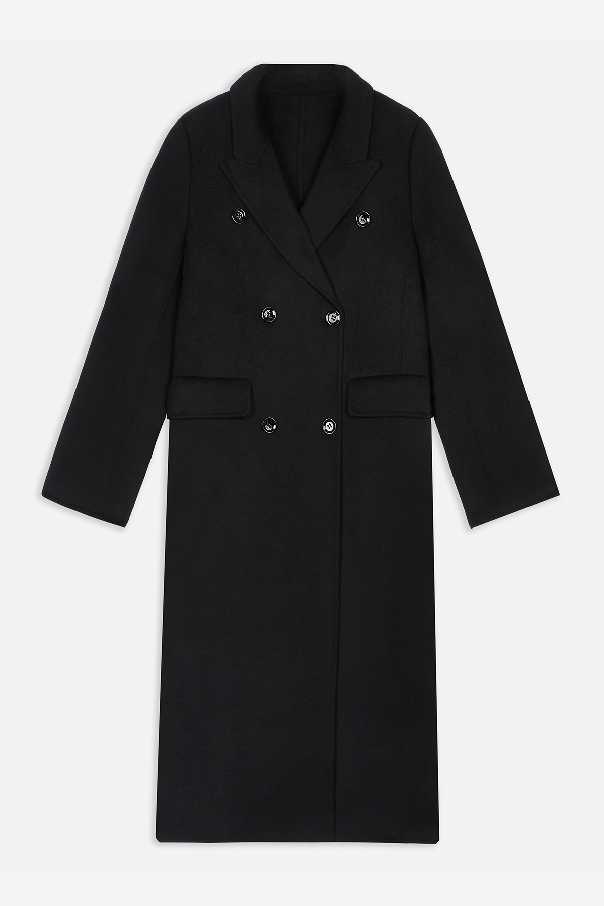 Double Faced Wool Dinner Coat - Black