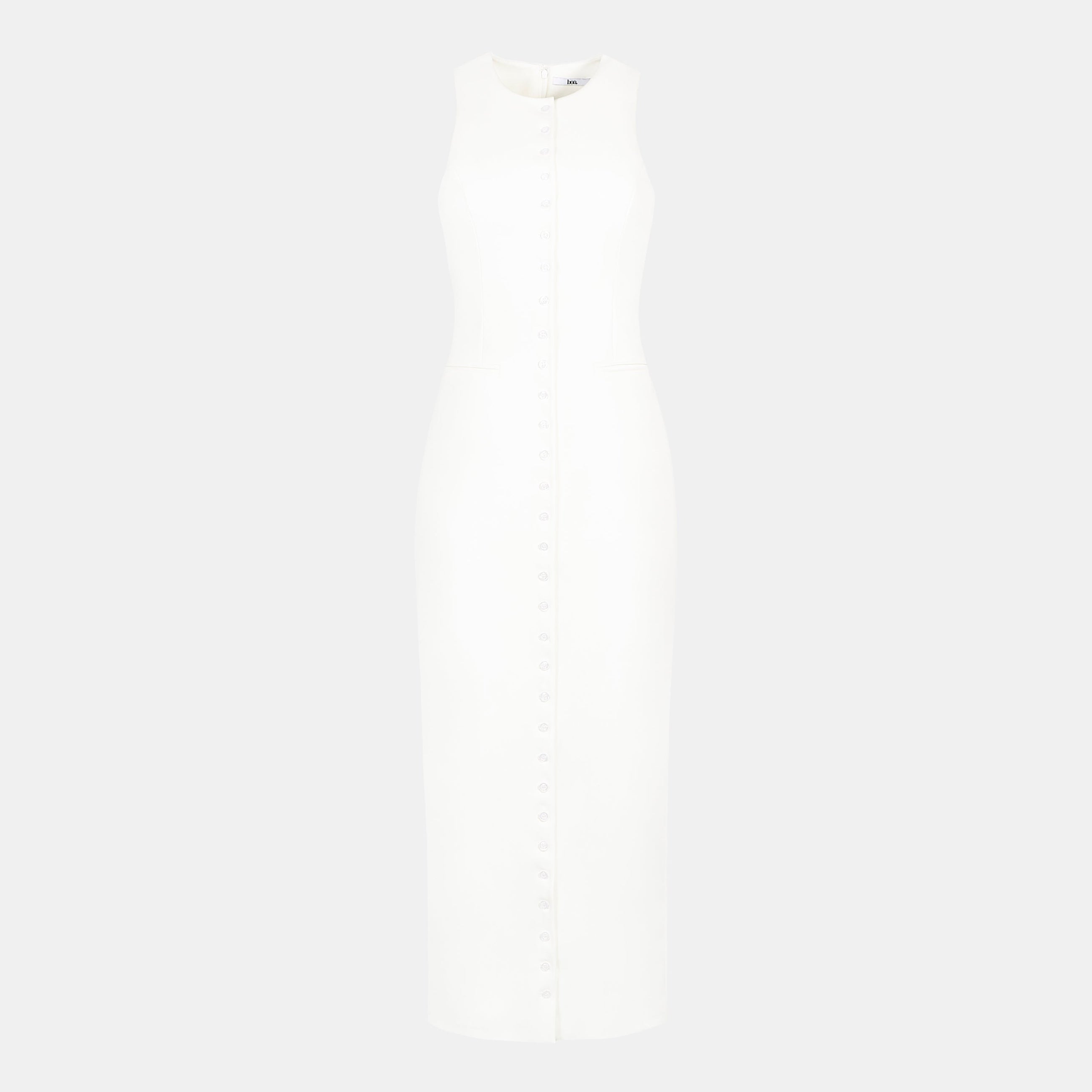 Tailored Button Down Maxi Dress - White