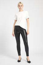 High Waisted Leather Leggings - Black