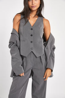 Boxy Waistcoat - Grey Marl