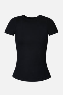 Soft Ribbed T Shirt - Black