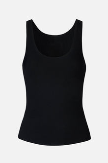 Soft Ribbed Tank Top - Black