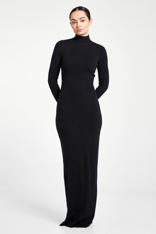 Fine Knit Ultra Maxi Dress - Black