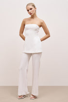 Pin Tuck Tailored Longline Bodice - White