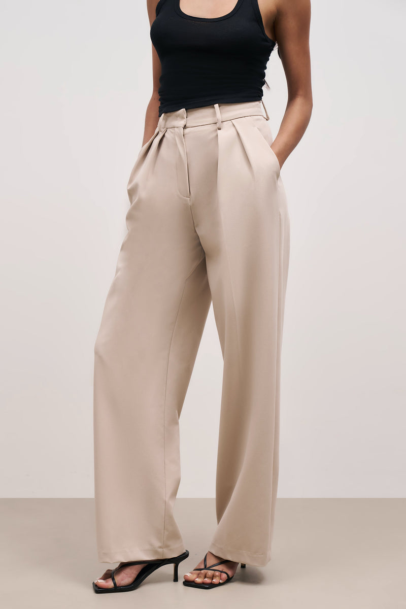 Longline Dad Trousers - Sand