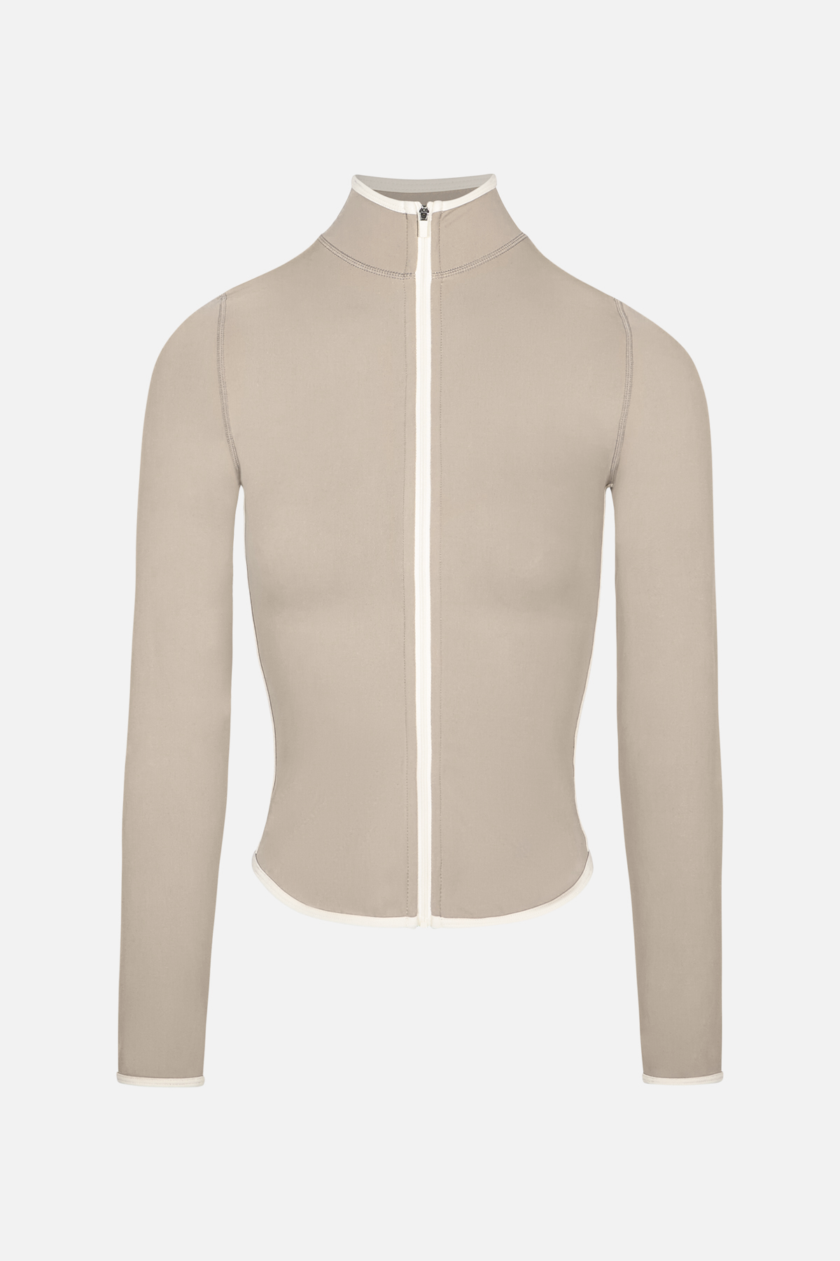 Base Contrast Trim Zip Up Jacket - Taupe/Tofu