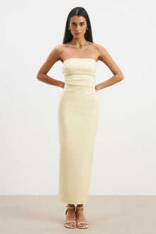 Strapless Ruched Midaxi Dress - Buttermilk