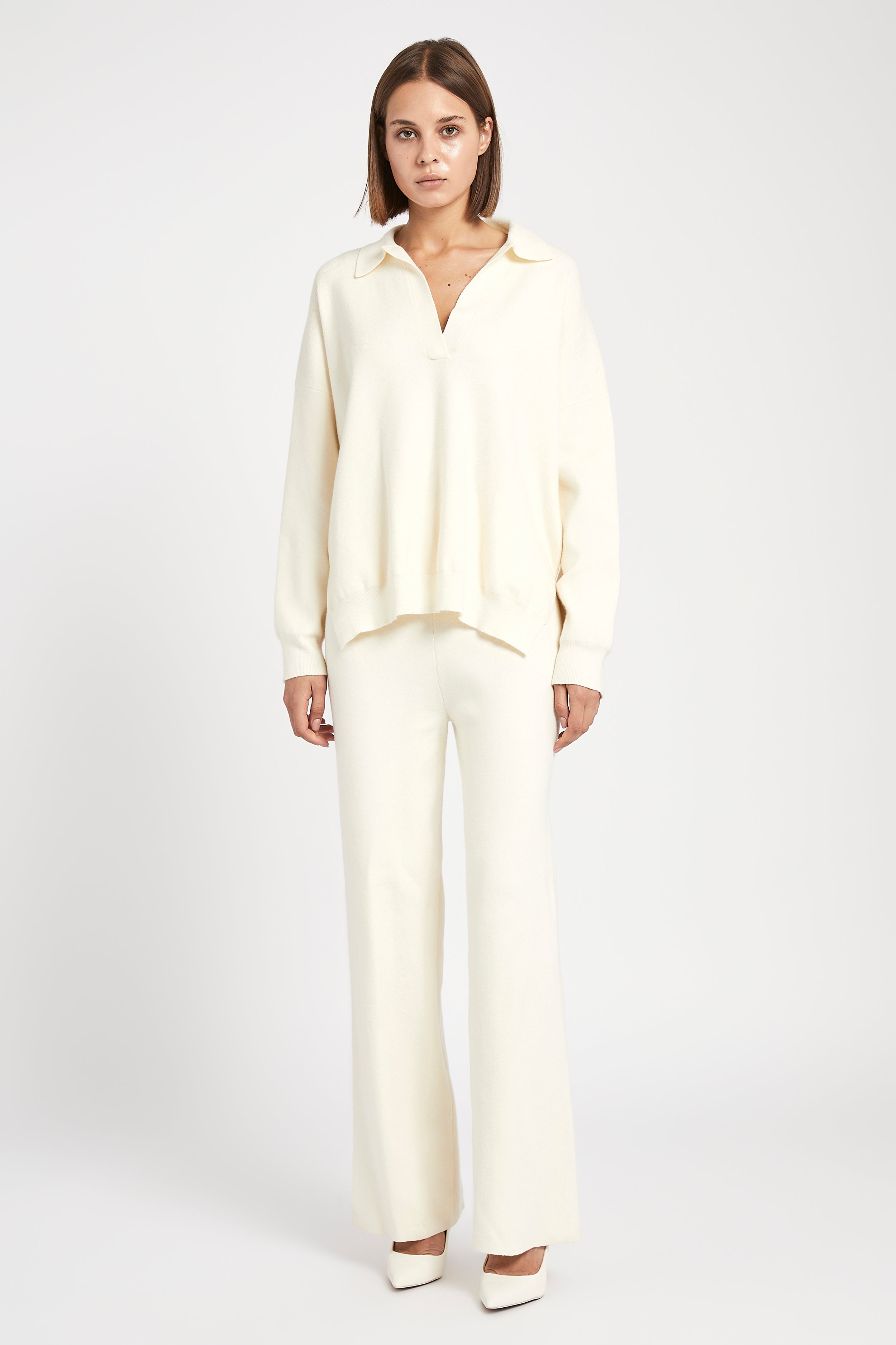 Slouchy Lounge Knit Jumper - Cream