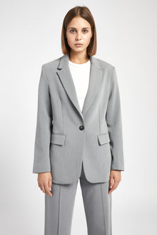 Relaxed Single Breasted Blazer - Pebble Grey