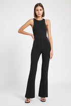 Wide Leg Suit Trousers - Black