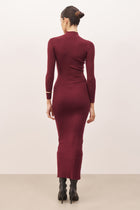 Fine Knit Maxi Dress - Burgundy