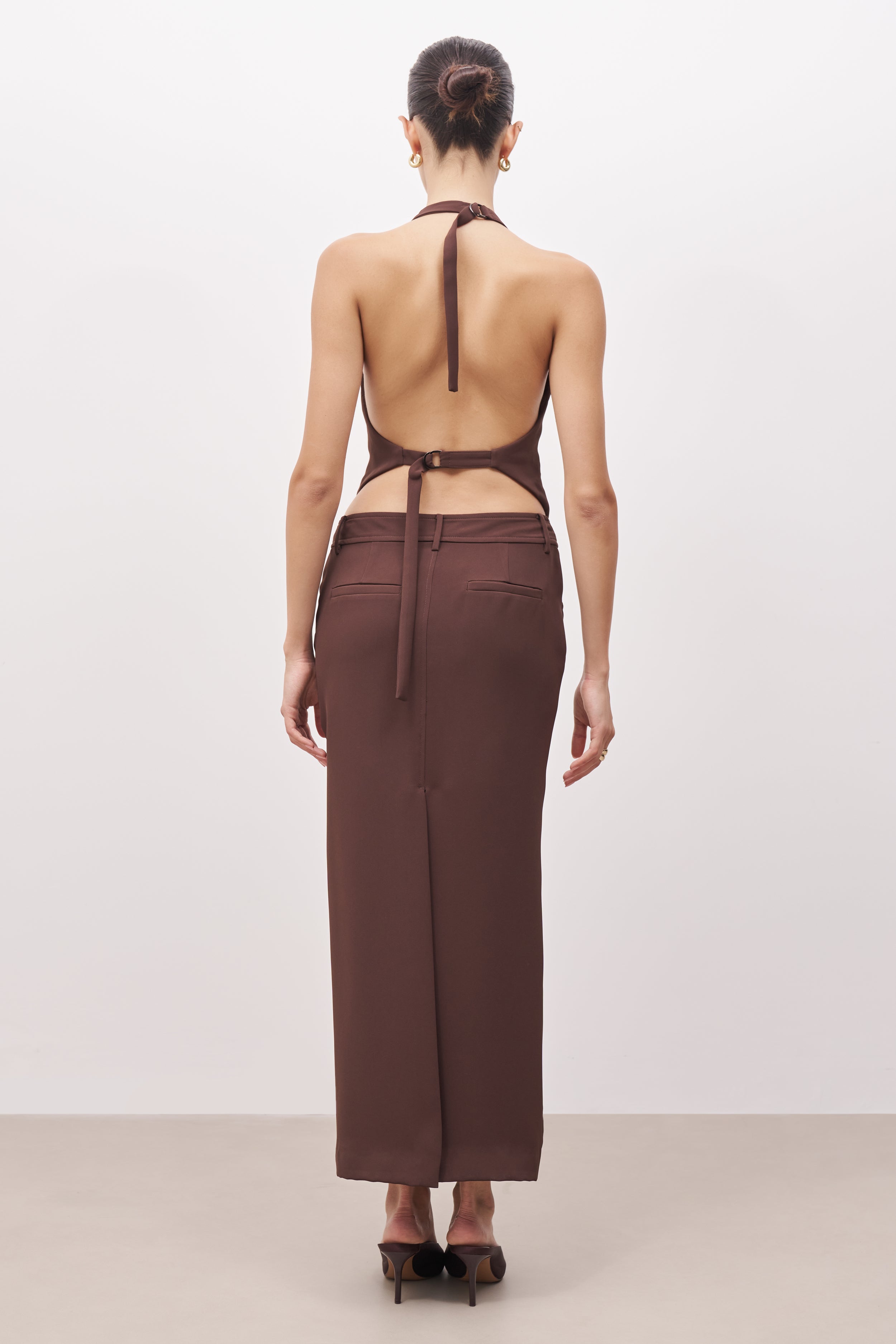 Mid Rise Effortless Maxi Skirt - Truffle