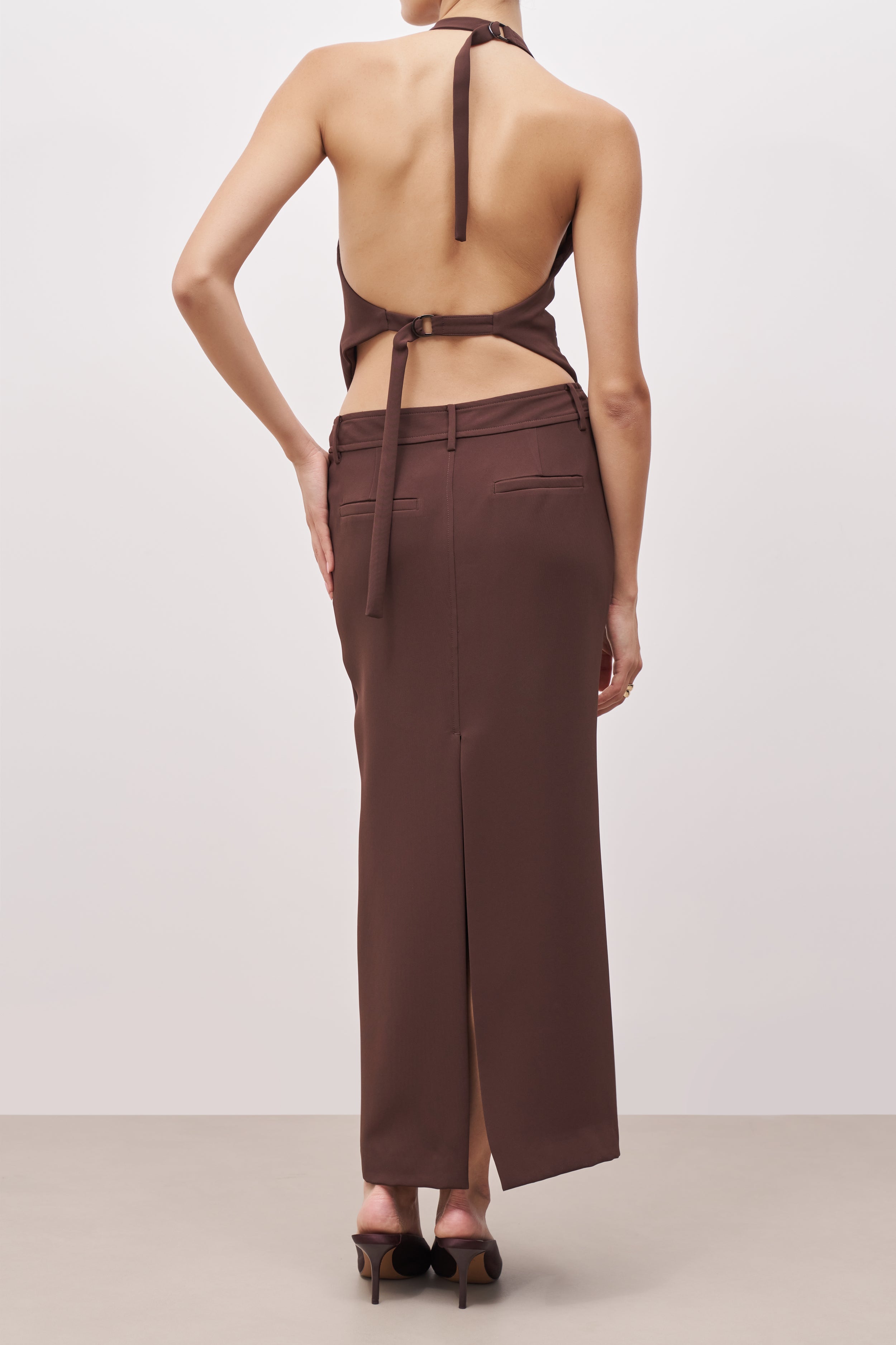 Mid Rise Effortless Maxi Skirt - Truffle