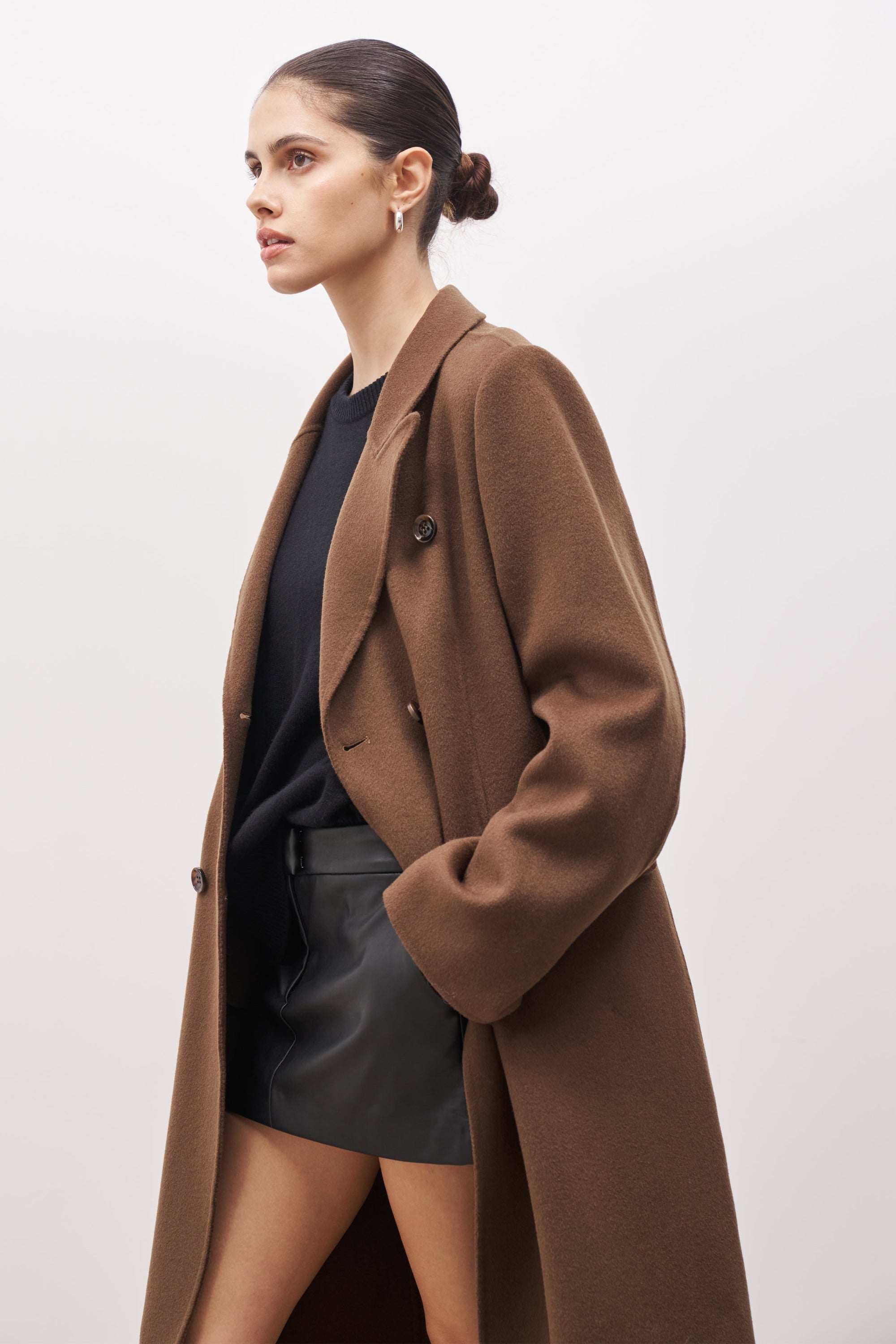 Double Faced Wool Dinner Coat - Brown