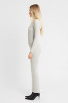 Fine Knit Maxi Dress - Grey Marl