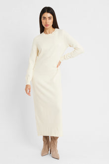 Cashmere Blend Column Maxi Dress - Cream