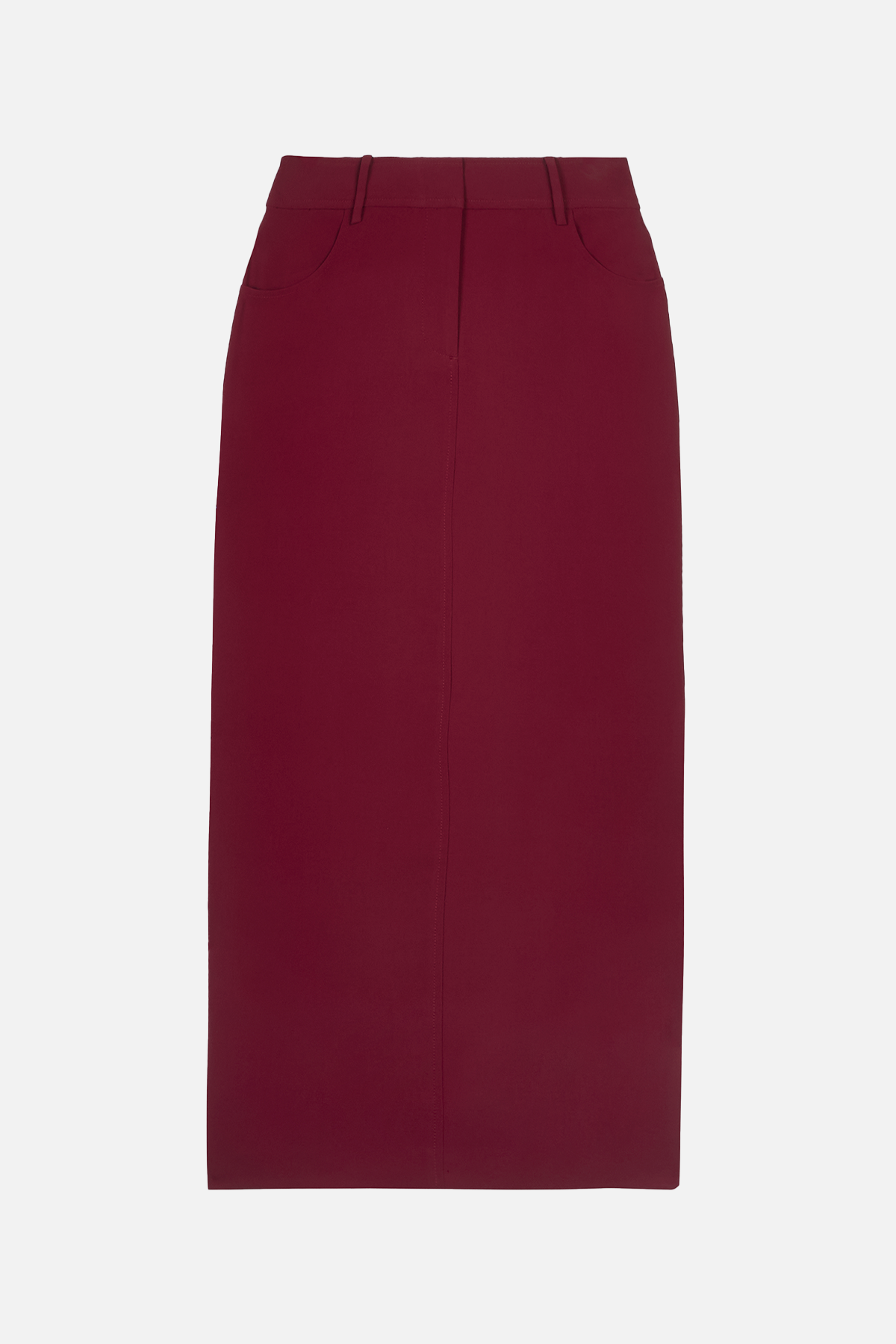 Mid Rise Effortless Maxi Skirt - Burgundy