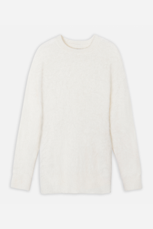 Soft Brushed Crew Neck Jumper Dress - Cream