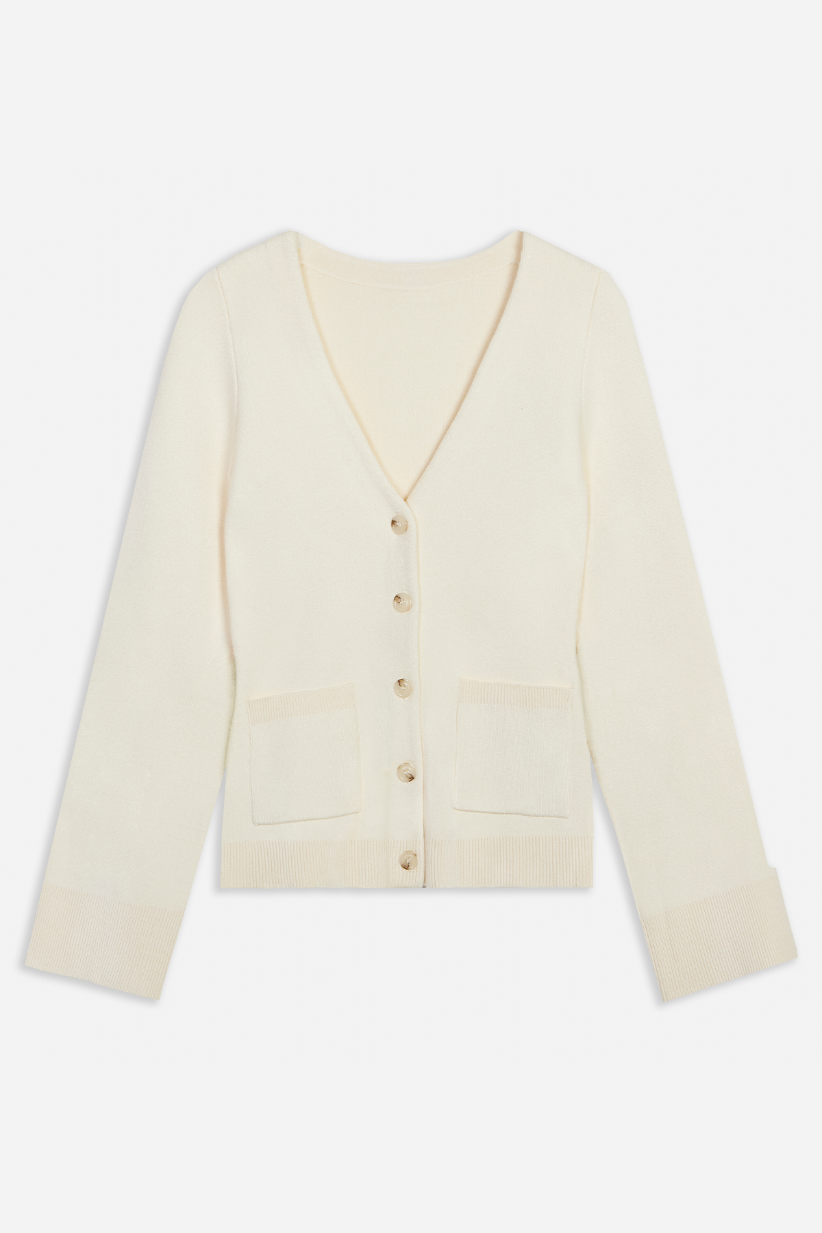 V Neck Hourglass Cardigan  - Cream