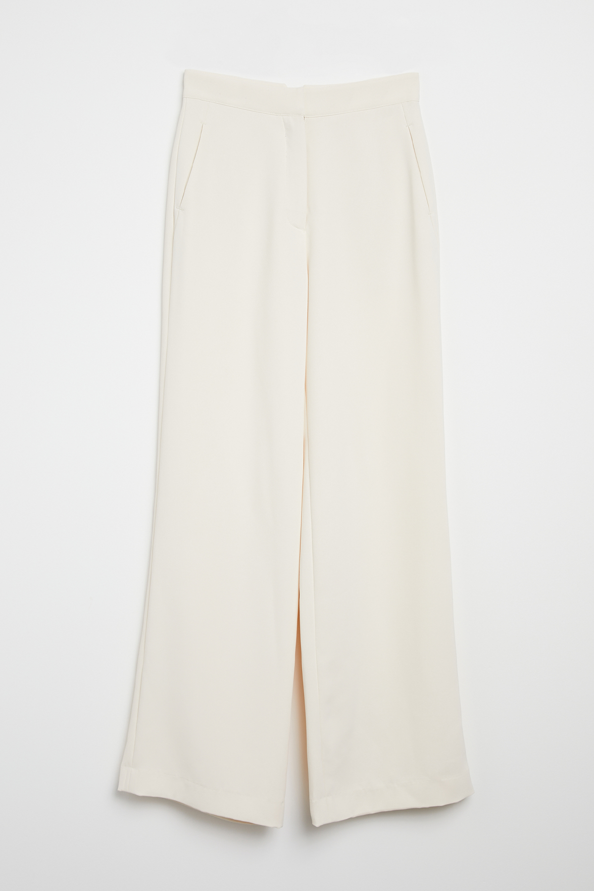 Effortless Wide Leg Trousers - Cream