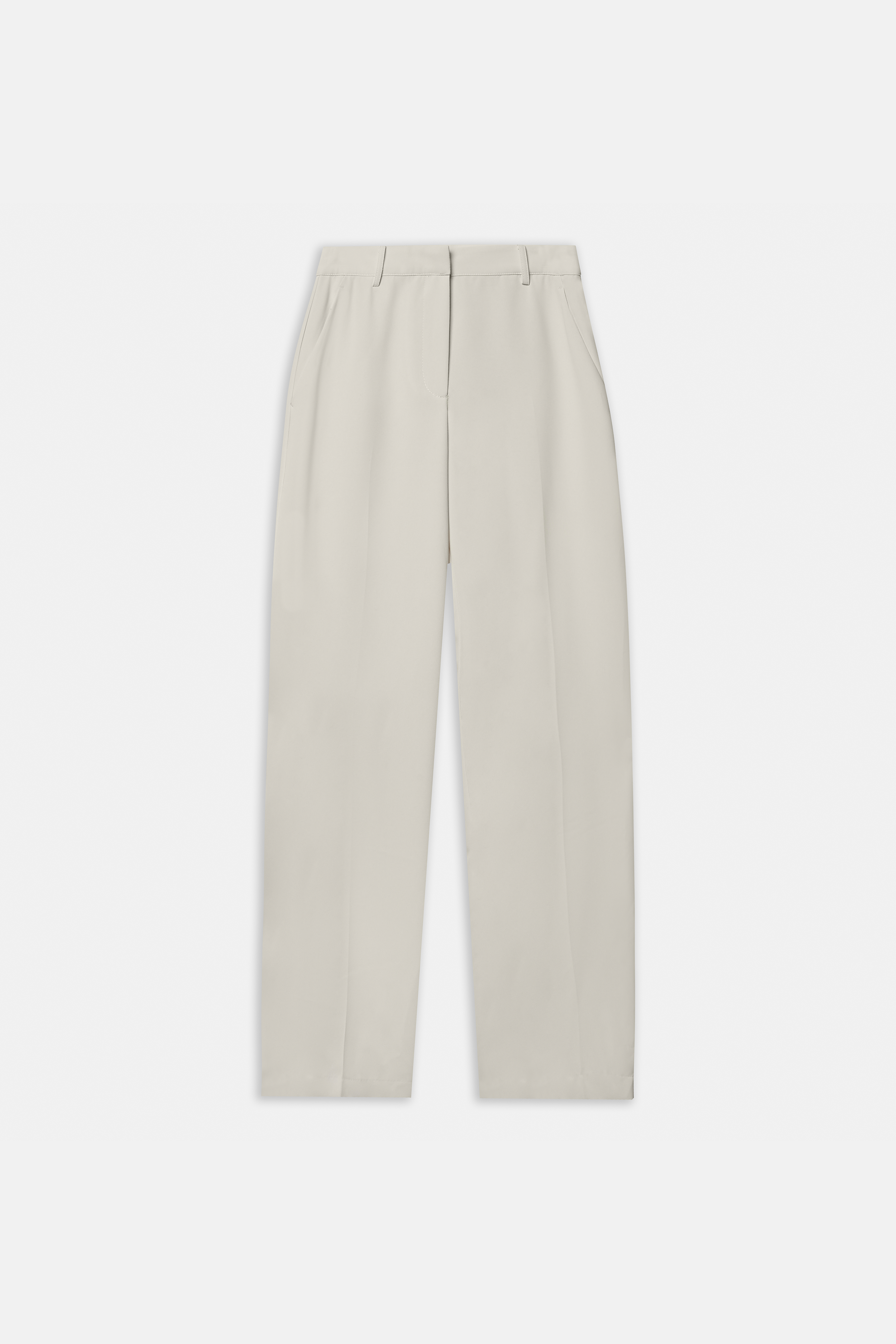 Draped Mid Rise Trousers - Cream