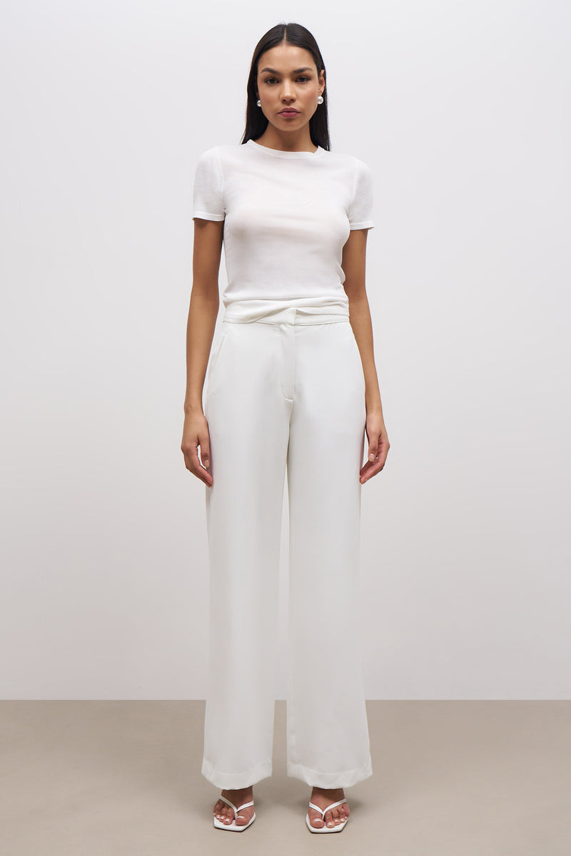 Effortless Wide Leg Trousers - White